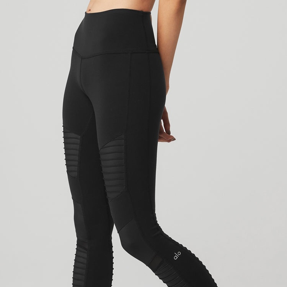 Alo Yoga black High-Waist Moto Legging size Small